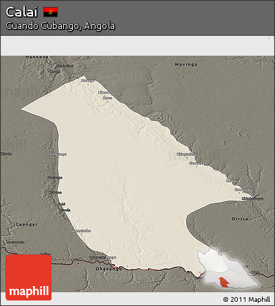 Shaded Relief 3D Map of Calai, darken