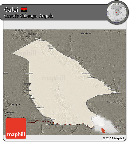 Shaded Relief 3D Map of Calai, darken