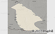 Shaded Relief 3D Map of Calai, darken, semi-desaturated