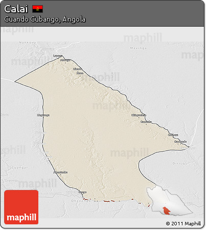 Shaded Relief 3D Map of Calai, lighten, desaturated