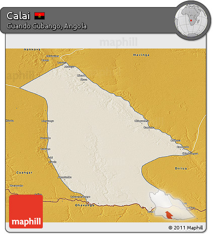 Shaded Relief 3D Map of Calai, physical outside