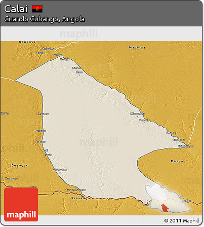 Shaded Relief 3D Map of Calai, physical outside