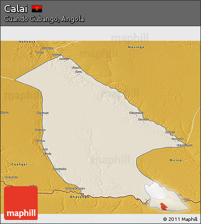Shaded Relief 3D Map of Calai, physical outside