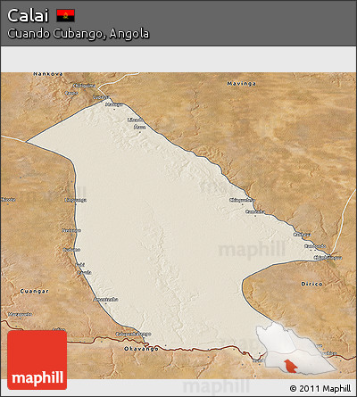 Shaded Relief 3D Map of Calai, satellite outside