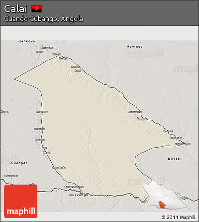 Shaded Relief 3D Map of Calai, semi-desaturated