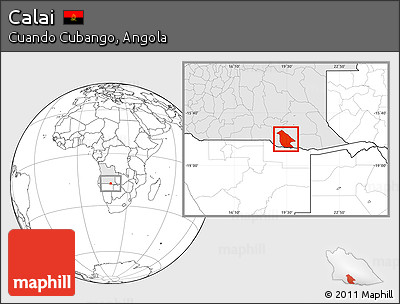 Blank Location Map of Calai, highlighted country