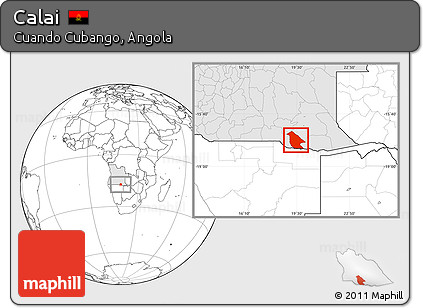 Blank Location Map of Calai, highlighted country