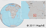 Gray Location Map of Calai, within the entire country