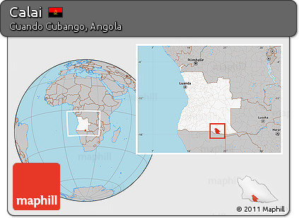 Gray Location Map of Calai, highlighted country, within the entire country