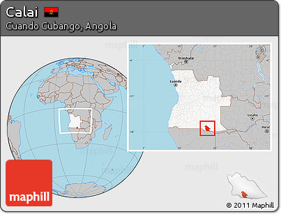 Gray Location Map of Calai, highlighted country, within the entire country