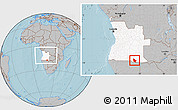 Gray Location Map of Calai, highlighted country, within the entire country, hill shading