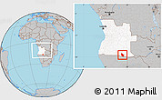 Gray Location Map of Calai, highlighted country, within the entire country