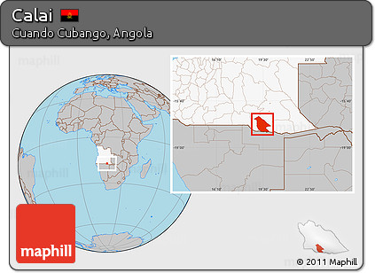 Gray Location Map of Calai, highlighted country