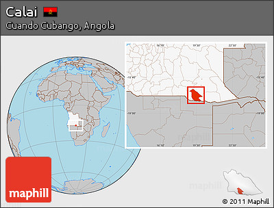 Gray Location Map of Calai, highlighted country