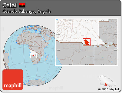 Gray Location Map of Calai, highlighted country