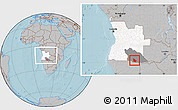 Gray Location Map of Calai, highlighted country, highlighted parent region, within the entire country, hill shading