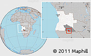 Gray Location Map of Calai, highlighted country, highlighted parent region, within the entire country