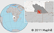 Gray Location Map of Calai, highlighted country, highlighted parent region