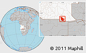 Gray Location Map of Calai, highlighted country