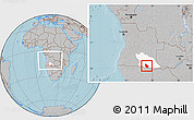 Gray Location Map of Calai, highlighted parent region, within the entire country, hill shading