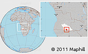 Gray Location Map of Calai, highlighted parent region, within the entire country