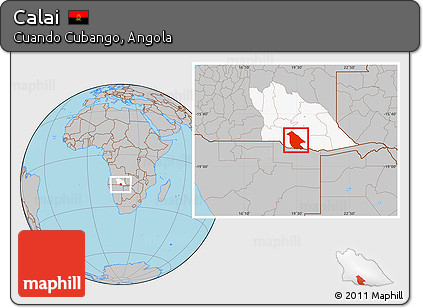 Gray Location Map of Calai, highlighted parent region