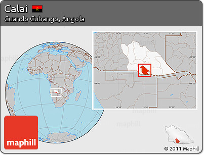 Gray Location Map of Calai, highlighted parent region