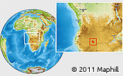 Physical Location Map of Calai, within the entire country