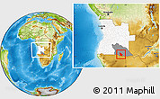 Physical Location Map of Calai, highlighted country, highlighted parent region, within the entire country