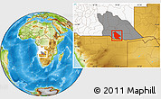 Physical Location Map of Calai, highlighted country, highlighted parent region