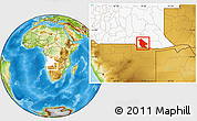 Physical Location Map of Calai, highlighted country