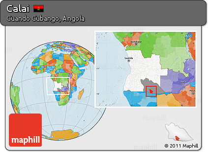 Political Location Map of Calai, highlighted country, highlighted parent region, within the entire country