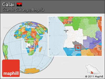 Political Location Map of Calai, highlighted country, highlighted parent region, within the entire country