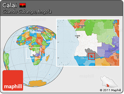 Political Location Map of Calai, highlighted country, highlighted parent region, within the entire country