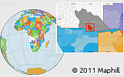 Political Location Map of Calai, highlighted country, highlighted parent region
