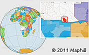 Political Location Map of Calai, highlighted country