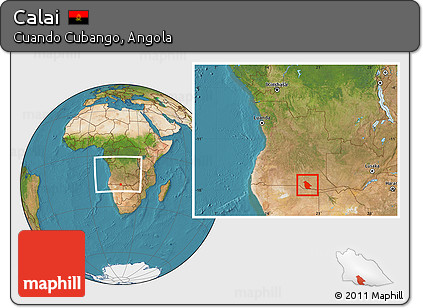 Satellite Location Map of Calai, within the entire country