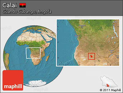 Satellite Location Map of Calai, within the entire country