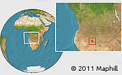 Satellite Location Map of Calai, within the entire country