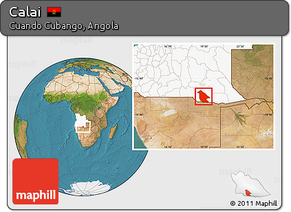 Satellite Location Map of Calai, highlighted country