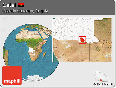 Satellite Location Map of Calai, highlighted country