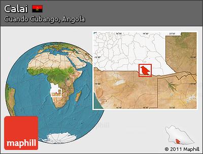 Satellite Location Map of Calai, highlighted country