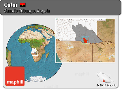 Satellite Location Map of Calai, highlighted country, highlighted parent region
