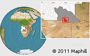 Satellite Location Map of Calai, highlighted country, highlighted parent region