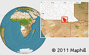 Satellite Location Map of Calai, highlighted country