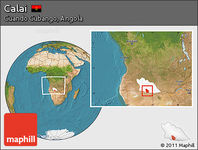 Satellite Location Map of Calai, highlighted parent region, within the entire country