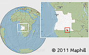 Savanna Style Location Map of Calai, highlighted country, within the entire country, hill shading