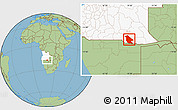 Savanna Style Location Map of Calai, highlighted country