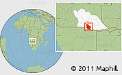 Savanna Style Location Map of Calai, highlighted parent region