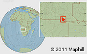 Savanna Style Location Map of Calai, hill shading